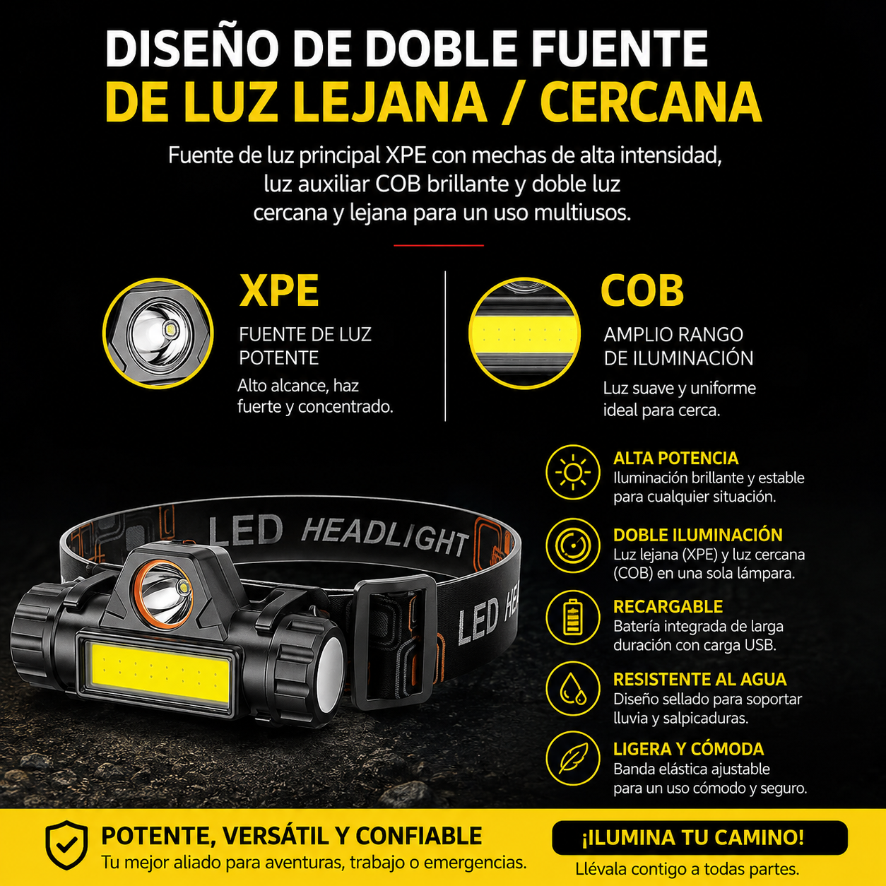 Linterna Frontal LED